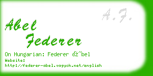 abel federer business card